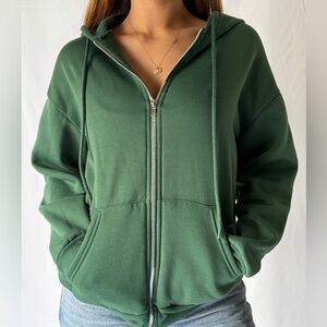 Emerald Green Women's Zip-Up Hoodie